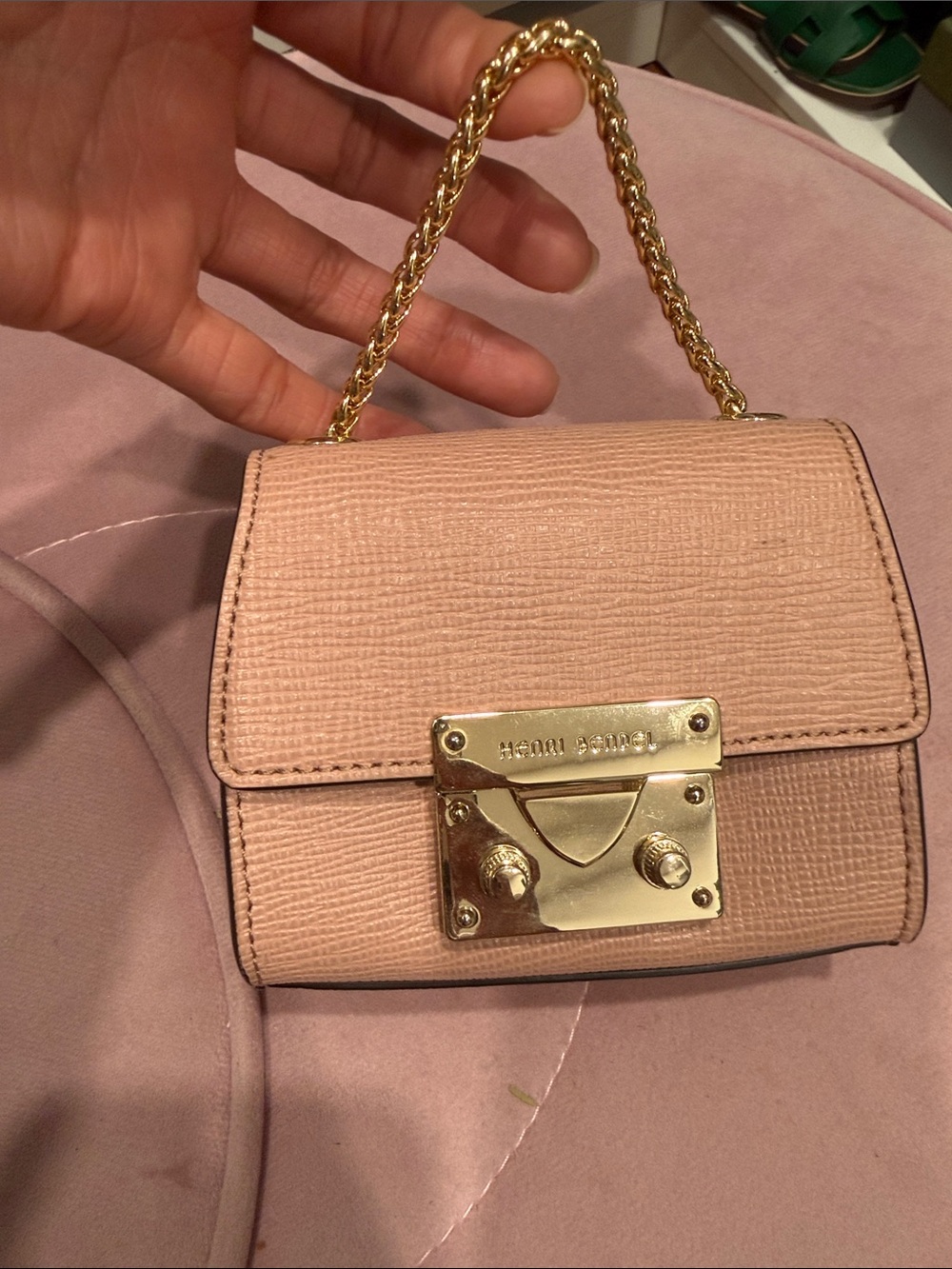 henri bendel Blush Pink Mini Chain-Handle Top-Handle Bag